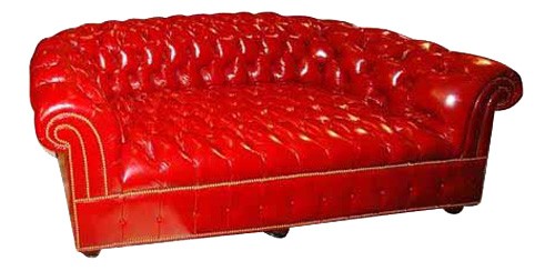 Oversized Red Leather Tufted, Red Leather Tufted Sofa