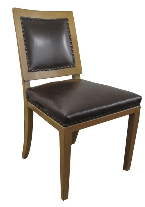 Brown Leather Studded Dining Chair (BK)