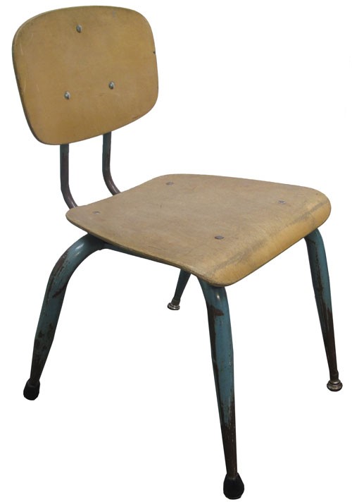 Vintage Children's Size Blonde School Chair