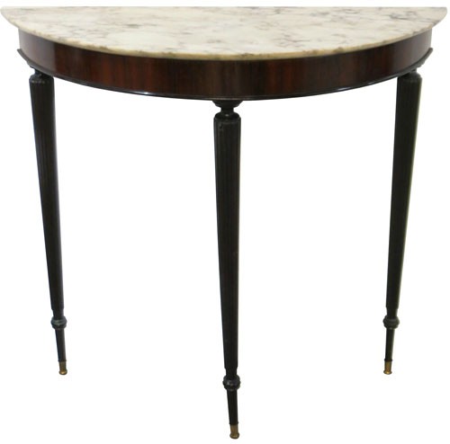 Italian Demi Lune Console with Marble Top