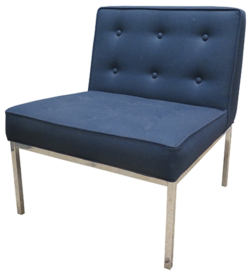 Florence Knoll Style Slipper Lounge Chair -Navy Blue (BK)